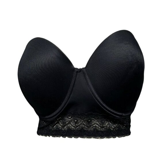 Maidenform Black Strapless Bra 38D Underwire Padded Lace Sexy Intimate Lingerie - Picture 1 of 8